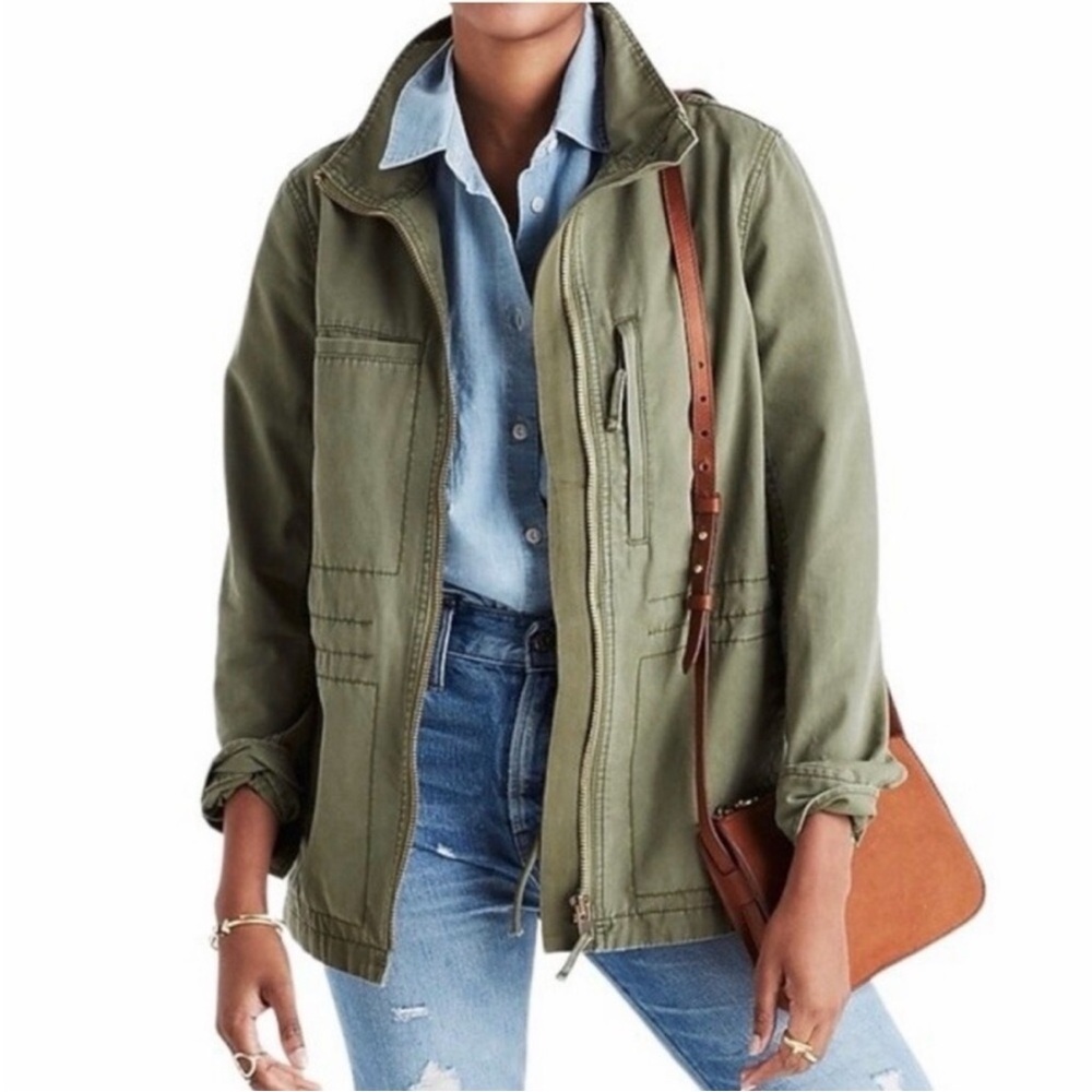 Madewell Fleet Military Jacket Khaki Green Small